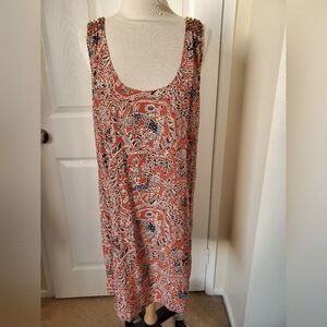 Anthropologie Joie Orange Silk Racerback Sheath Dress Women's Size Large